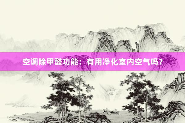 空调除甲醛功能：有用净化室内空气吗？